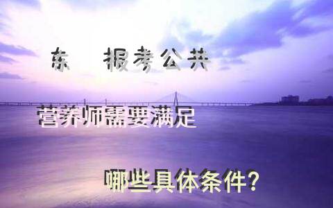东莞报考公共营养师需要满足哪些具体条件？