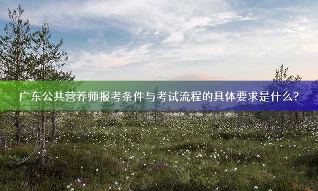 广东公共营养师报考条件与考试流程的具体要求是什么？