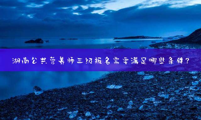 湖南公共营养师三级报名需要满足哪些条件？