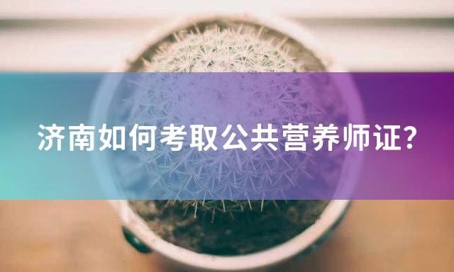 济南如何考取公共营养师证？