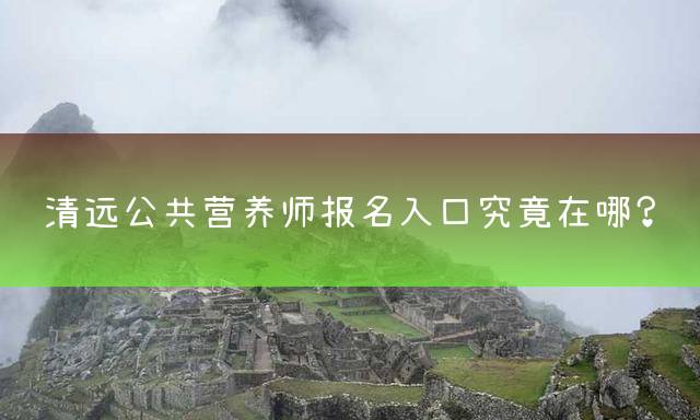 清远公共营养师报名入口究竟在哪？