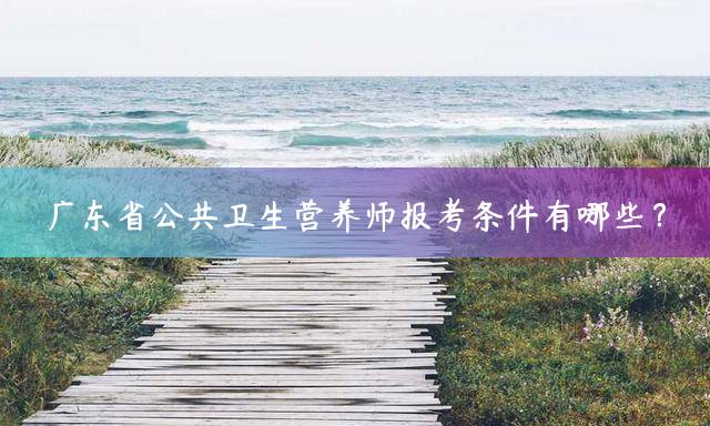 广东省公共卫生营养师报考条件有哪些？