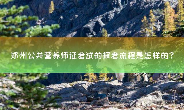 郑州公共营养师证考试的报考流程是怎样的？