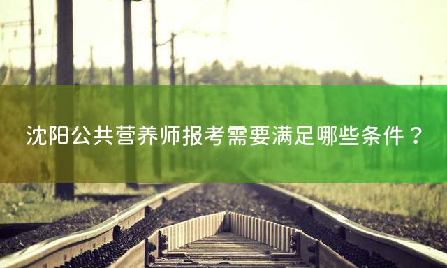 沈阳公共营养师报考需要满足哪些条件？