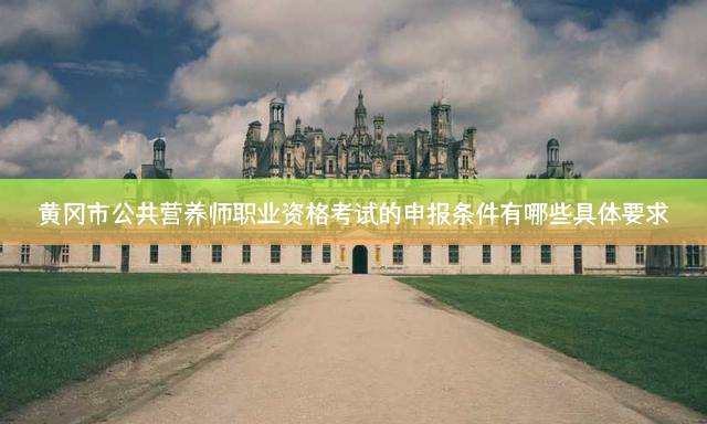 黄冈公共营养师报考