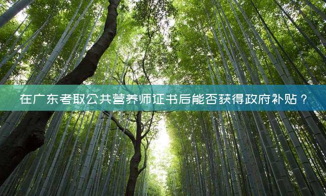 在广东考取公共营养师证书后能否获得政府补贴？