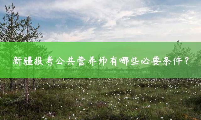 新疆报考公共营养师有哪些必要条件？