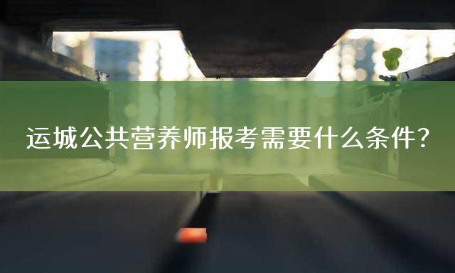 运城公共营养师报考需要什么条件？