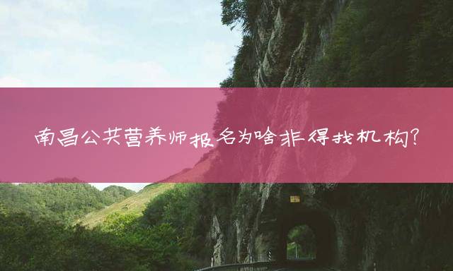 南昌公共营养师报名为啥非得找机构？