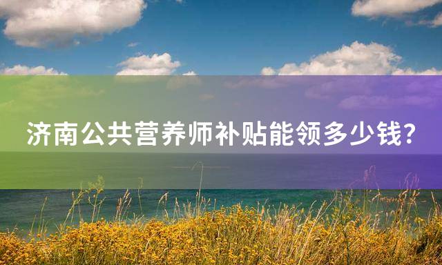 济南公共营养师补贴能领多少钱？