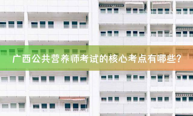 广西公共营养师考试的核心考点有哪些？