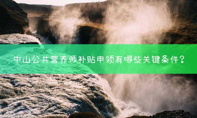 中山公共营养师补贴申领有哪些关键条件？