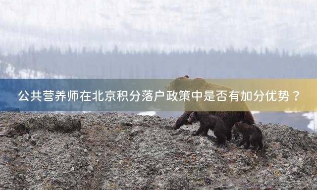 公共营养师在北京积分落户政策中是否有加分优势？