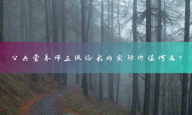 公共营养师三级证书的实际价值何在？