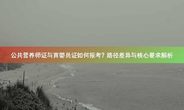 公共营养师证与育婴员证如何报考？路径差异与核心要求解析