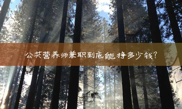 公共营养师兼职到底能挣多少钱？