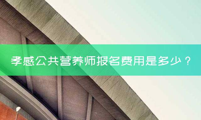孝感公共营养师报名费用是多少？