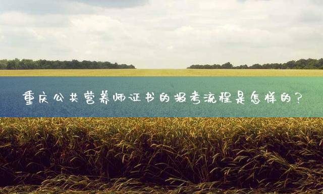 重庆公共营养师证书的报考流程是怎样的？