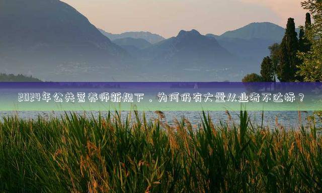 2024年公共营养师新规下，为何仍有大量从业者不达标？