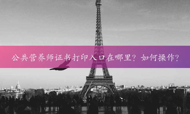公共营养师证书打印入口在哪里？如何操作？