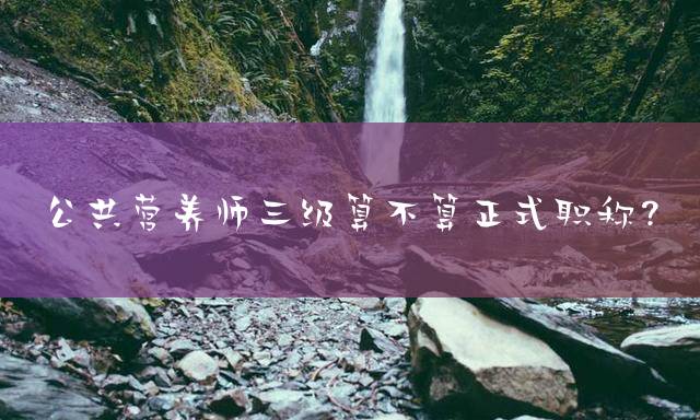 公共营养师三级算不算正式职称？