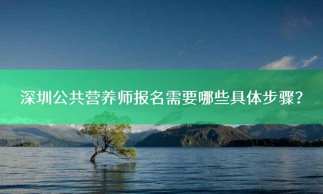 深圳公共营养师报名需要哪些具体步骤？