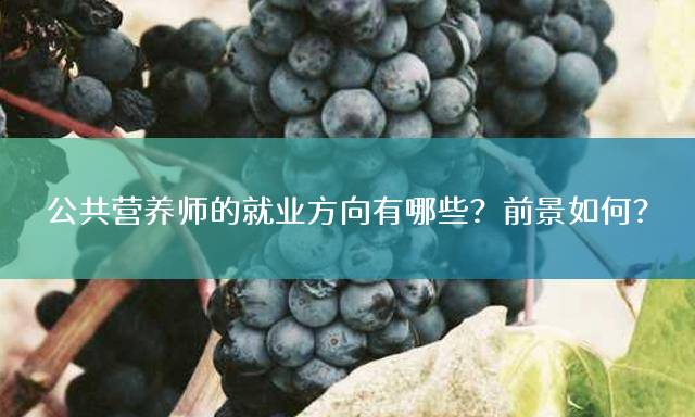 公共营养师的就业方向有哪些？前景如何？
