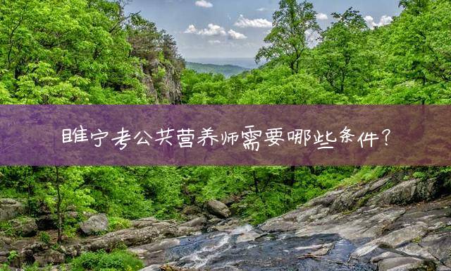 睢宁考公共营养师需要哪些条件？