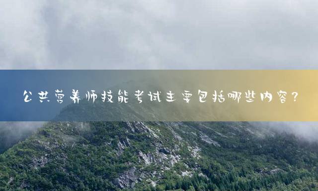 公共营养师技能考试主要包括哪些内容？