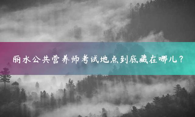丽水公共营养师考试地点到底藏在哪儿？
