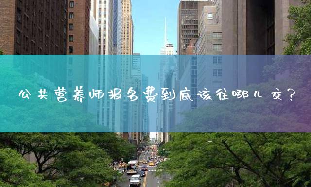 公共营养师报名费到底该往哪儿交？