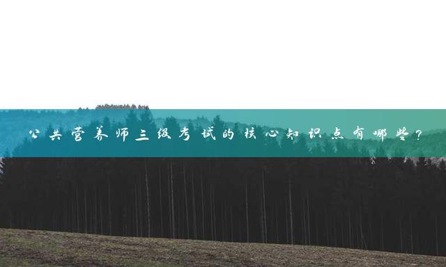 公共营养师三级考试的核心知识点有哪些？