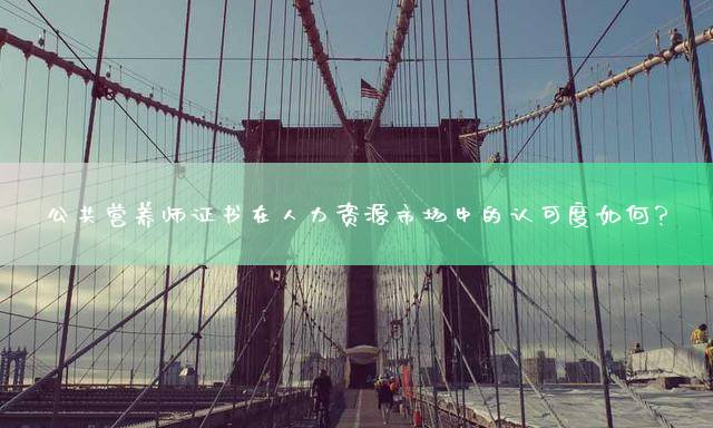 公共营养师证书在人力资源市场中的认可度如何？