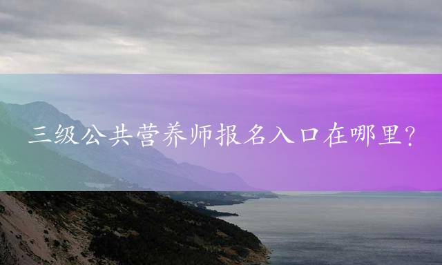 三级公共营养师报名入口在哪里？