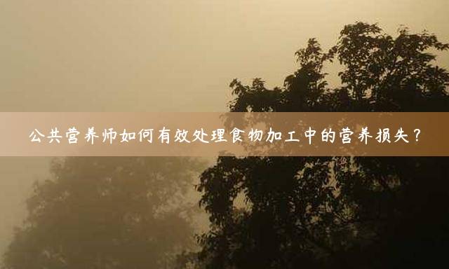 公共营养师如何有效处理食物加工中的营养损失？