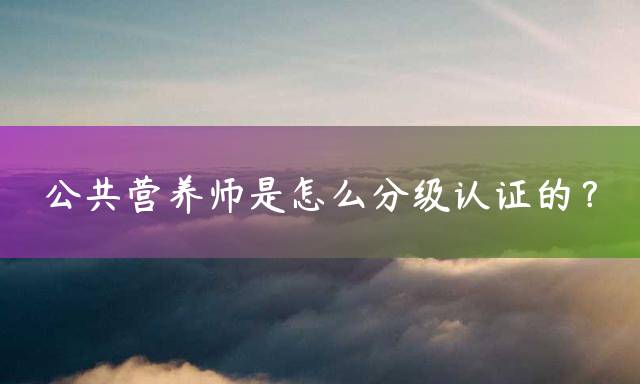 公共营养师是怎么分级认证的？
