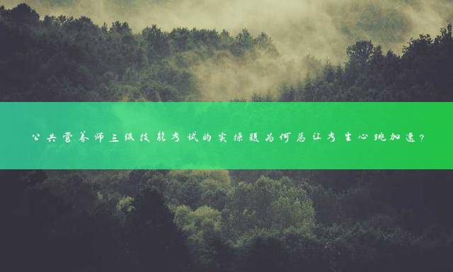 公共营养师三级技能考试的实操题为何总让考生心跳加速？