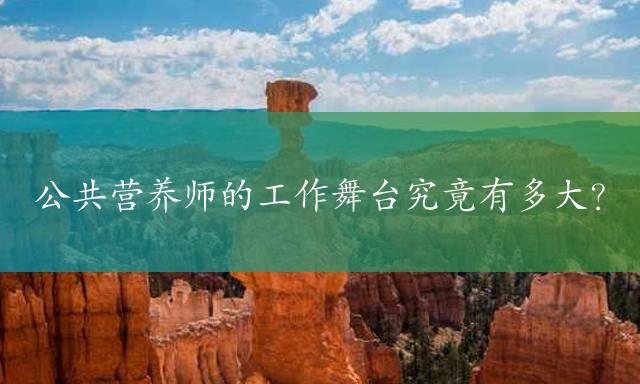 公共营养师的工作舞台究竟有多大？