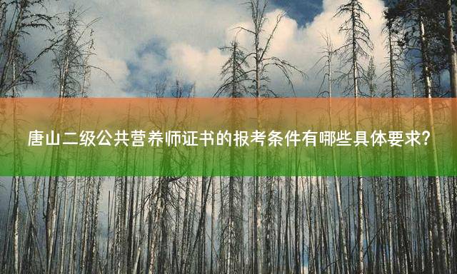 唐山二级公共营养师证书的报考条件有哪些具体要求？