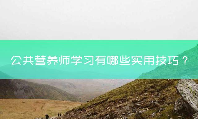 公共营养师学习有哪些实用技巧？