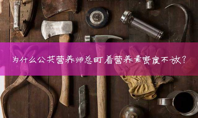 为什么公共营养师总盯着营养素密度不放？