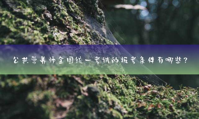 公共营养师全国统一考试的报考条件有哪些？