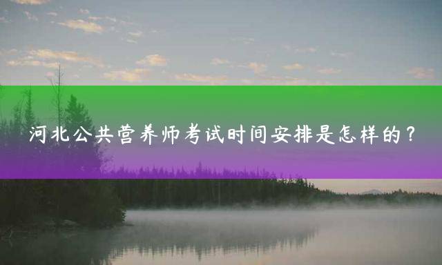 河北公共营养师考试时间安排是怎样的？