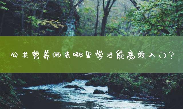 公共营养师去哪里学才能高效入门？