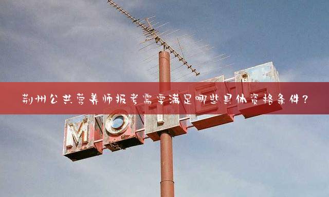 荆州公共营养师报考需要满足哪些具体资格条件？