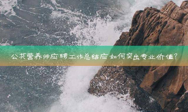 公共营养师应聘工作总结应如何突出专业价值？