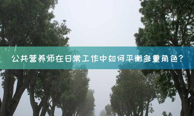 公共营养师在日常工作中如何平衡多重角色？