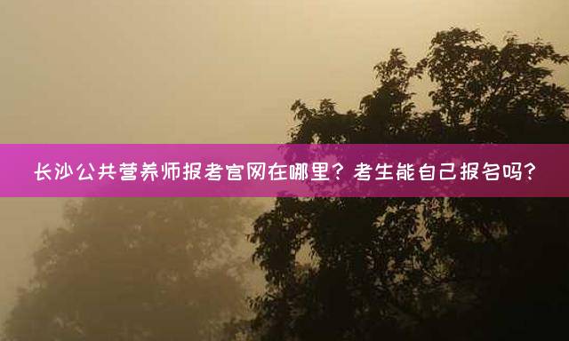 长沙公共营养师报考官网在哪里？考生能自己报名吗？