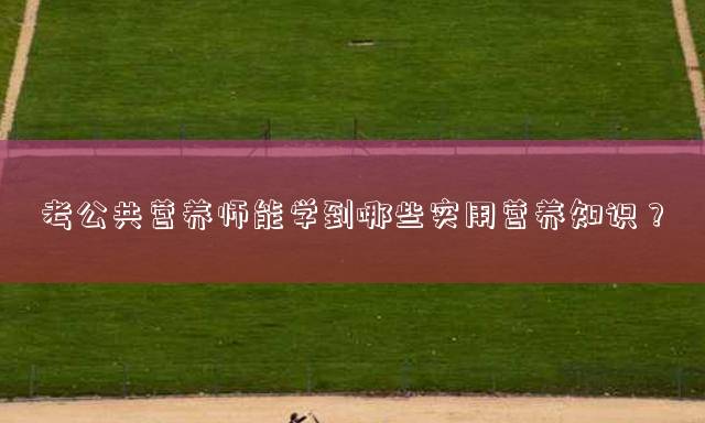 考公共营养师能学到哪些实用营养知识？