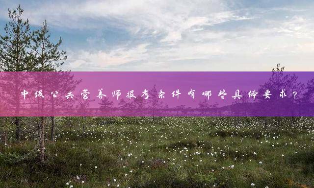 中级公共营养师报考条件有哪些具体要求？